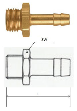 (T189M) G 1/8, 9 mm csatlakozású külső menetes tömlővég termék fő termékképe